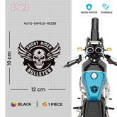 Flaming Skull Bulleteer Sticker for Royal Enfield Bullet Tank & Helmet